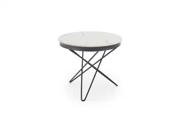 Konferenční stolek okragla leila 60 cm - bílá mramor / černá