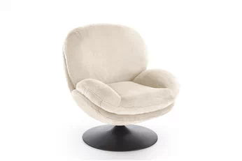 Křeslo čalouněná Sella obrotowy - béžová Pletenina futerkowa
