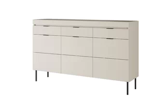 Komoda třídveřová Sentia 157 se třemi  zásuvkami - kašmír / černá  - Omezená nabídka z expozice