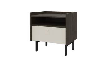 Nočný Stolík Sumira z szuflada 50 cm - kašmír / Dub baltic storm / Rošt metalowy - Limitovaná ponuka expozície