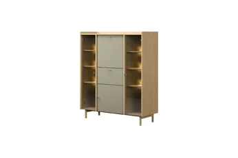 Domáci bar Sumira pro obývacího pokoje 125 cm - eukaliptus / dub baltic dune / Rošt dřevo - Omezená nabídka z expozice