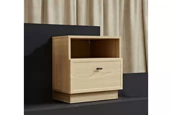 Nočný Stolík Lorini z szuflada 45 cm - Dub cremona / Čierny Úchytka T-bar - Limitovaná ponuka expozície