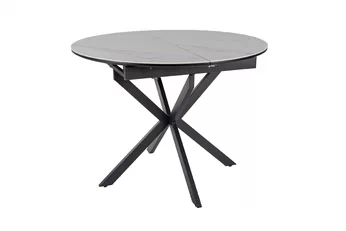 Stôl rozkladany Zinvero 100-135x100 cm ceramiczny - biely mat / Čierny