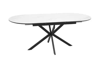 Stôl rozkladany Zinvero 140-180x100 cm ceramiczny - biely mat / Čierny