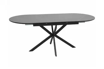 Stôl rozkladany Zinvero 140-180x100 cm ceramiczny - šedý mat / Čierny