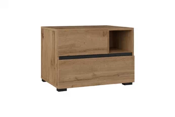 Nočný Stolík Cross 55 cm so zásuvkami - Dub wotan / Čierny