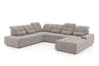 Rohová sedací souprava Magnelio U II elektrický rozkládací levá - béžová Pletenina snadno čistitelný Zoya 02