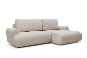 Rohová sedacia súprava Lotulis Mini s funkciou spánku pravá strana - kremowa dzianina hydrofobowa Blur 01