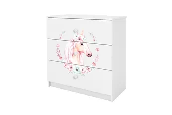 Komoda dziecieca Bonzo 80 cm so zásuvkami - Biely / konik