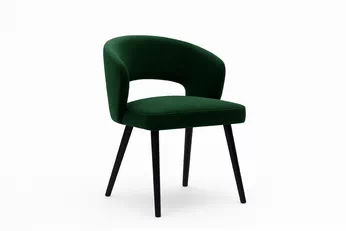 židle dřevěná Luna s čalouněným sedákem - tmavý zelená samet Velluto 10 / černé nožičky
