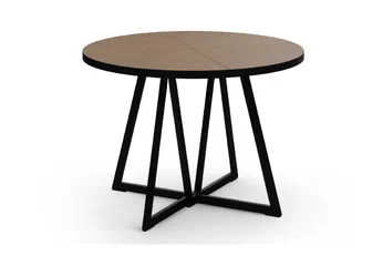 Stôl okragly Cedrus Rozeta 95/150 cm loftowy rozkladany - Dub belmont / Čierny