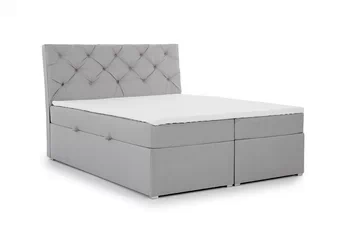 Boxspring posteľ Bralin 1600x200 s úložným priestorom - šedá plecionka Malmo New 83