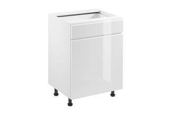 skříňka kuchyňská spodní Aspen D60S1 jednodveřová z szuflada - bílý lesk