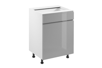 skříňka kuchyňská spodní Aspen D60S1 jednodveřová z szuflada - šedý lesk