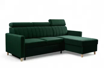 Rohová sedacia súprava Vario s funkciou spánku uniwersalny prawo/Ľavá strana - Zelený velúr Bluvel 78