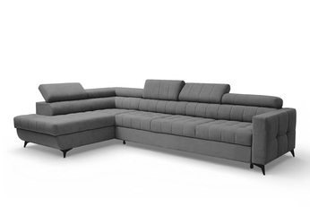 Rohová sedacia súprava Nardo Maxi s funkciou spánku Ľavá strana - šedý plusz Pretty 17