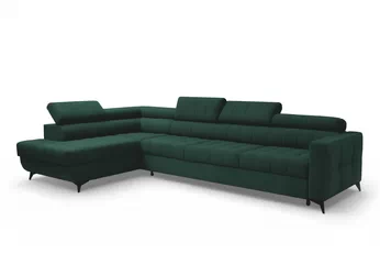 Rohová sedacia súprava Nardo Maxi s funkciou spánku Ľavá strana - Zelený velúr Bluvel 78