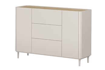 Komoda Elivo 150 cm se zásuvkami na nožkách - kašmír / dub olejowany