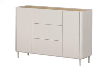 Komoda Elivo 150 cm se zásuvkami na nožkách - kašmír / dub olejowany