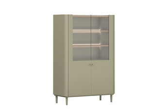 Vitrína Elivo 100 cm na nožkách - eukaliptus / dub baltic dune