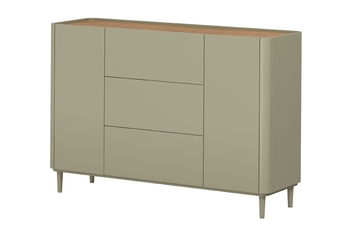 Komoda Elivo 150 cm se zásuvkami na nožkách - eukaliptus / dub baltic dune
