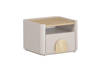 Nočný Stolík Amilio z szuflada 50 cm - kašmír / Dub olejowany / úchyty Svetlý dub