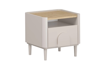 Nočný Stolík Amilio z szuflada 50 cm na nôžkach - kašmír / Dub olejowany / úchyty kašmír
