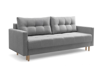 Pohovka rozkladana třímístná Romano - šedá plecionka Gemma 86 / buk