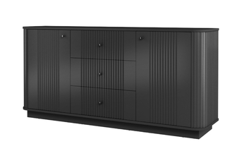 Komoda so zásuvkami Vesper 160 cm - Čierny / čierny úchyty