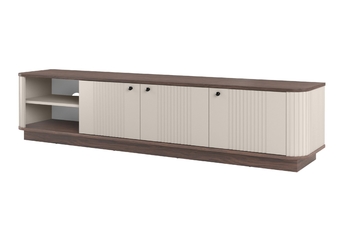TV skrinka Vesper 3D 187 cm - kašmír / Orech / čierny úchyty