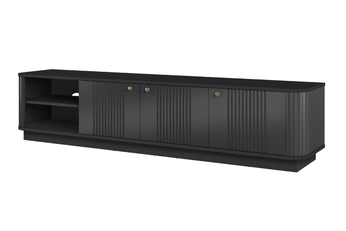 skříňka RTV Vesper 3D 187 cm - černá / zlote Úchytky