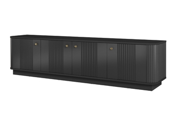 skříňka RTV Vesper 4D 187 cm - černá / zlote Úchytky