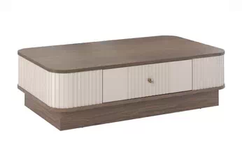 Stolík kawowy z szuflada Vesper 103x60 cm - kašmír / Orech / zlaté Úchytka