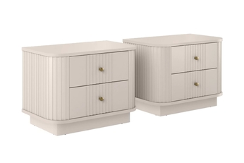 Komplet szafek nocnych Vesper 56 cm na  cokole - kašmír / zlote úchyty