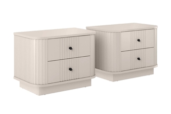 Komplet szafek nocnych Vesper 56 cm na sokelu - kašmír / čierny úchyty