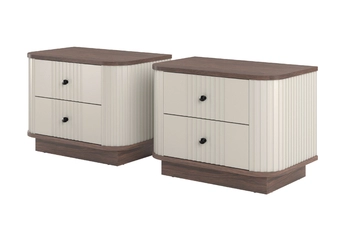 Komplet szafek nocnych Vesper 56 cm - kašmír / ořech / černá Úchytky