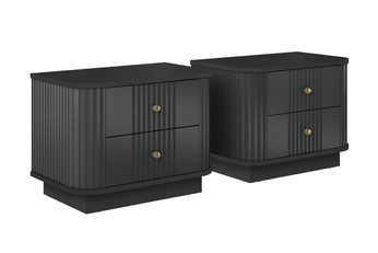 Komplet szafek nocnych Vesper 56 cm na sokelu - Čierny / zlote úchyty