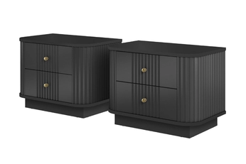 Komplet szafek nocnych Vesper 56 cm - černá / zlote Úchytky
