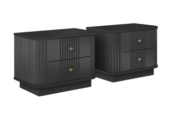 Komplet szafek nocnych Vesper 56 cm na soklu - černá / zlote Úchytky