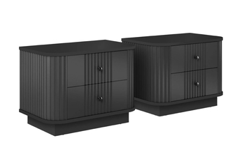 Komplet szafek nocnych Vesper 56 cm na sokelu - Čierny / čierny úchyty