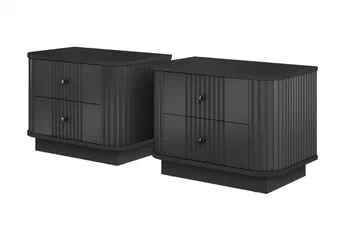 Komplet szafek nocnych Vesper 56 cm - černá / černá Úchytky