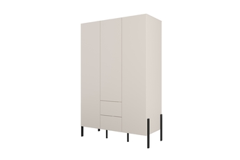 Šatní skříň se zásuvkami Jukon 139 cm - kašmírová / černé nožky