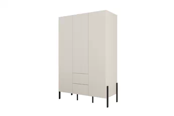 Skriňa trojdverová Jukon 139 cm so zásuvkami - kašmír / čierny nožičky