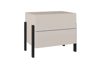 Noční stolek Jukon 59 cm se zásuvkami - kašmír / černé nožičky