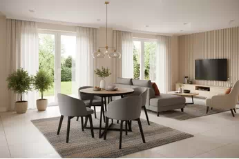 Komplet Stôl rozkladany Cedrus Linear 95/150 cm + 4 Stoličky Nerevio - Dub hikora / šedý