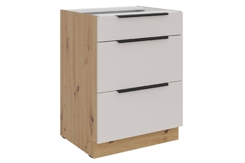 Kuchyňská spodní skříňka Arvani D60 S3 se zásuvkami - kašmír / dub artisan