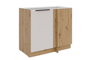 Skrinka Kuchynská dolná Arvani ND105 rohová jednodverová - kašmír / Dub artisan