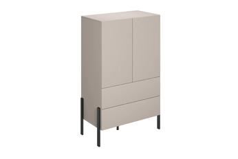 Komoda dvoudveřová Jukon 90 cm bielizniarka - bílý mat / kovové Nohy