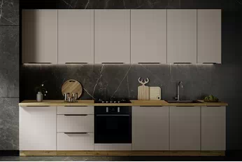 Komplet nábytku kuchennych Arvani 330cm - kašmír / dub artisan