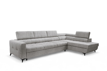 Rohová sedacia súprava Nardo Maxi s funkciou spánku pravá strana - šedá šenil ľahkočistiaci Taro 11 